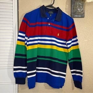 POLO RALPH LAUREN Boys Striped Polo Size L(14-16)